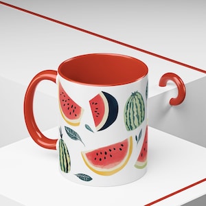 Watermelon Fruit Coffee Mug | Summer Drinkware, Cute Gift, Kitchen Decor, Watermelon Lover's Mug, Fun Ceramics