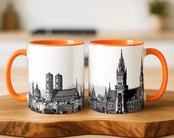 Munich Skyline Mug | Munich Cityscape Coffee Mug | Bavaria Art Cup | Germany Souvenir Gift