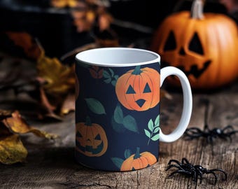 Tasse citrouille d'Halloween : tasse à café en céramique d'automne confortable