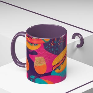 Cosmic Cookout Coffee Mug: Colorful Retro Kitchen Decor, Gift for Foodies