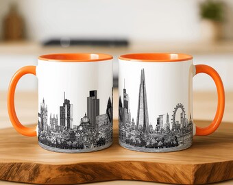 London Skyline Mug | London Cityscape Coffee Mug | Big Ben Art Cup | UK Souvenir Gift