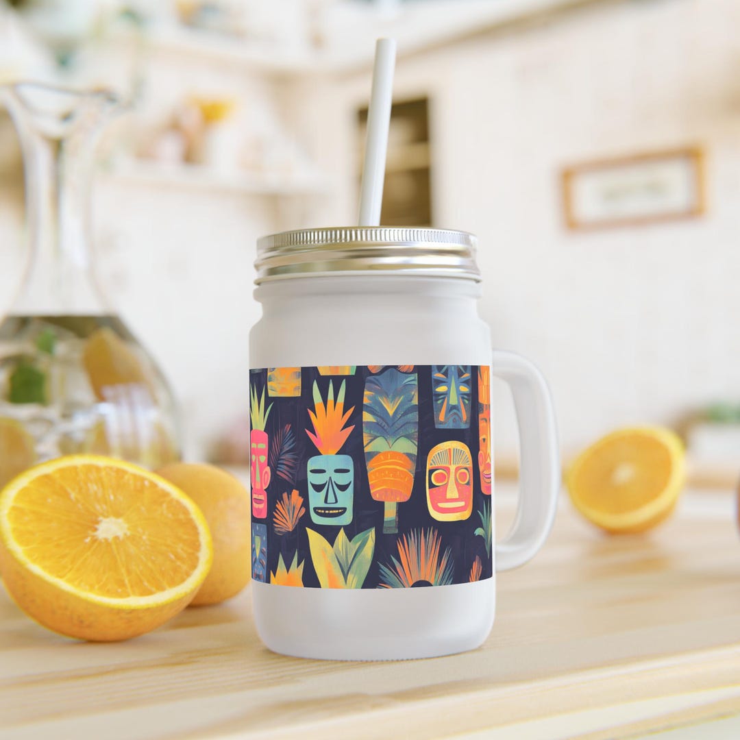 Fun Containers Tropical Mason Jar, Fun Drink Container for Parties, Summer Decor ...