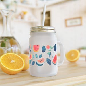 Barattolo di vetro colorato a forma di anguria con motivo a frutta, stoviglie estive, decorazioni per la cucina, regalo per gli amanti della frutta, accessori per picnic