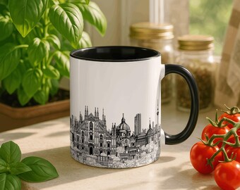 Milan Skyline Mug | Milan Cityscape Coffee Mug | Duomo Art Cup | Italy Souvenir Gift