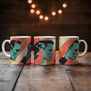 Frankenstein Mug – Artistic Monster Coffee Cup – Unique Halloween Ceramic Drinkware – Horror Lover Gift – Gothic Fall Tea Mug – 11oz