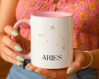 Aries Zodiac Mug, Zodiac Coffee mug, Aries mug, witchy Aries mug, Aries birthday gift, Aries zodiac mug