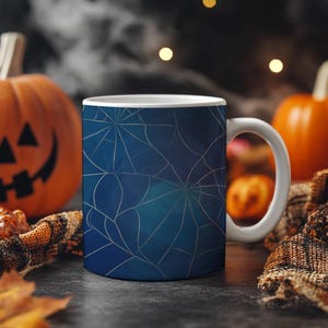 Spider Web Mug: Gothic Halloween Ceramic Coffee Cup