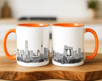 Beijing Skyline Mug | Beijing Cityscape Coffee Mug | Forbidden City Art Cup | China Souvenir Gift