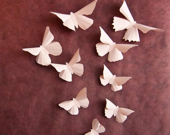 3D Wall Butterflies: Pale Pink Butterfly Wall Art for Baby Girls Room Nursery Decor