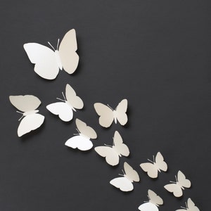 3D Wall Butterflies: 3D Butterfly Wall Art for Modern Home Decor in Pearl Metallic image 1