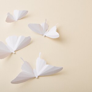 Paper Butterflies: 3D Butterfly Wall Art for Nursery, Baby Room, Home Decor, Wedding, Snow White Wall Butterflies image 2