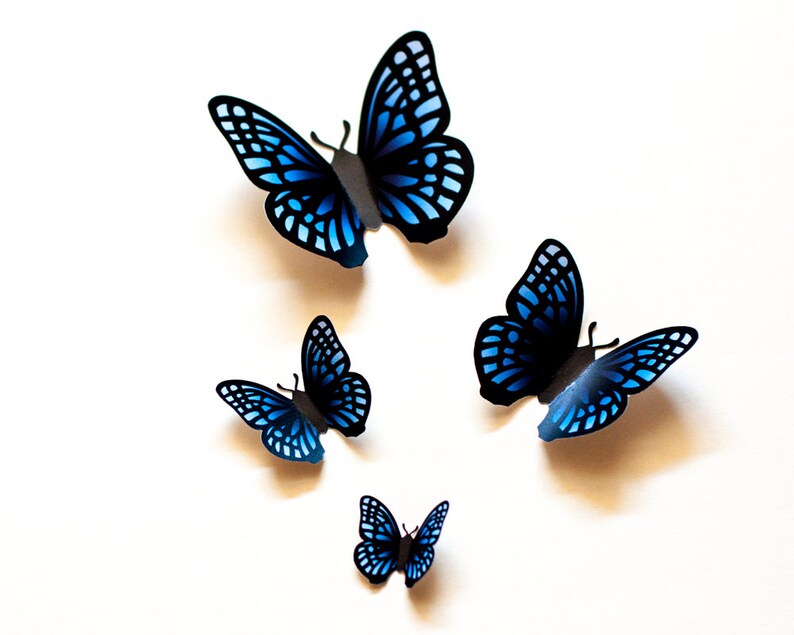 Blue Gradient Butterfly Wall Art For Nursery Whimsical Home Decor 3d Wall Butterflies Dorm Wall Decor Home Living Sultraline Id