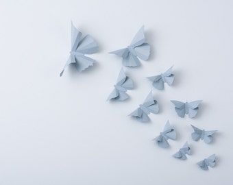 3D Wall Butterflies: Overcast Butterfly Silhouettes for Home Decor, Nursery, Children's Room