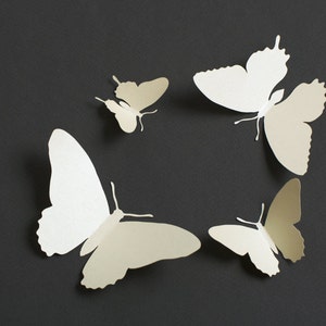 3D Wall Butterflies: 3D Butterfly Wall Art for Modern Home Decor in Pearl Metallic image 3