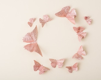 Paper Butterflies: Logophile Maroon 3D Butterflies for Wall Decor, Wedding Decor, Photo Shoots