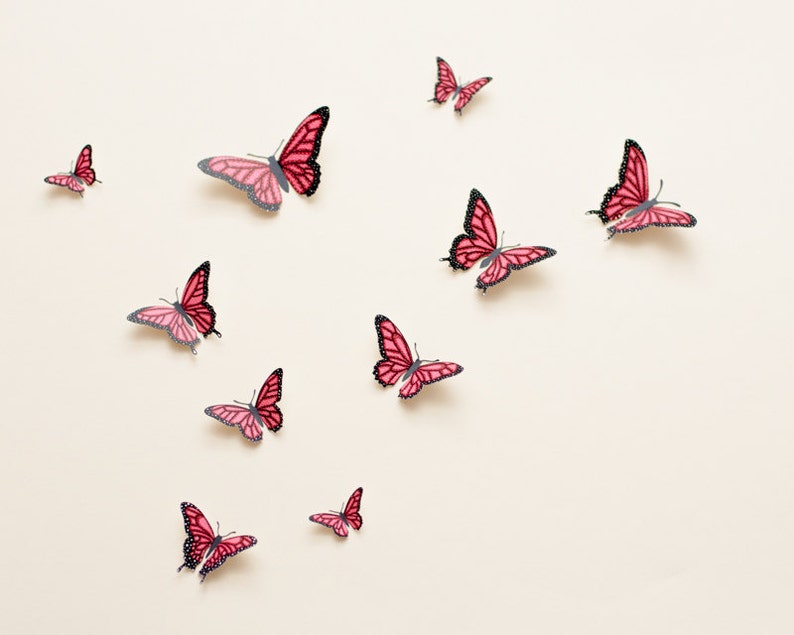 3D Wall Butterflies: Butterfly Wall Art Illustrated - Etsy