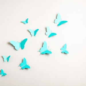 3D Wall Butterflies: 3D Butterfly Wall Art for Nursery, Girl's Room in Robin's Egg Blue image 1