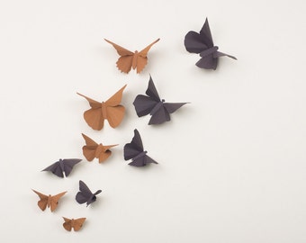 3D Wall Butterflies: Butterfly Wall Art for Nursery, Wedding or Home Decor in Latte & Chocolate