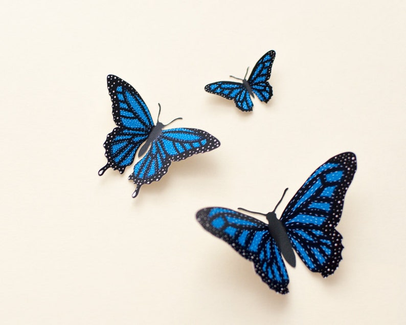 3D Wall Butterflies Butterfly Wall Art Illustrated Etsy