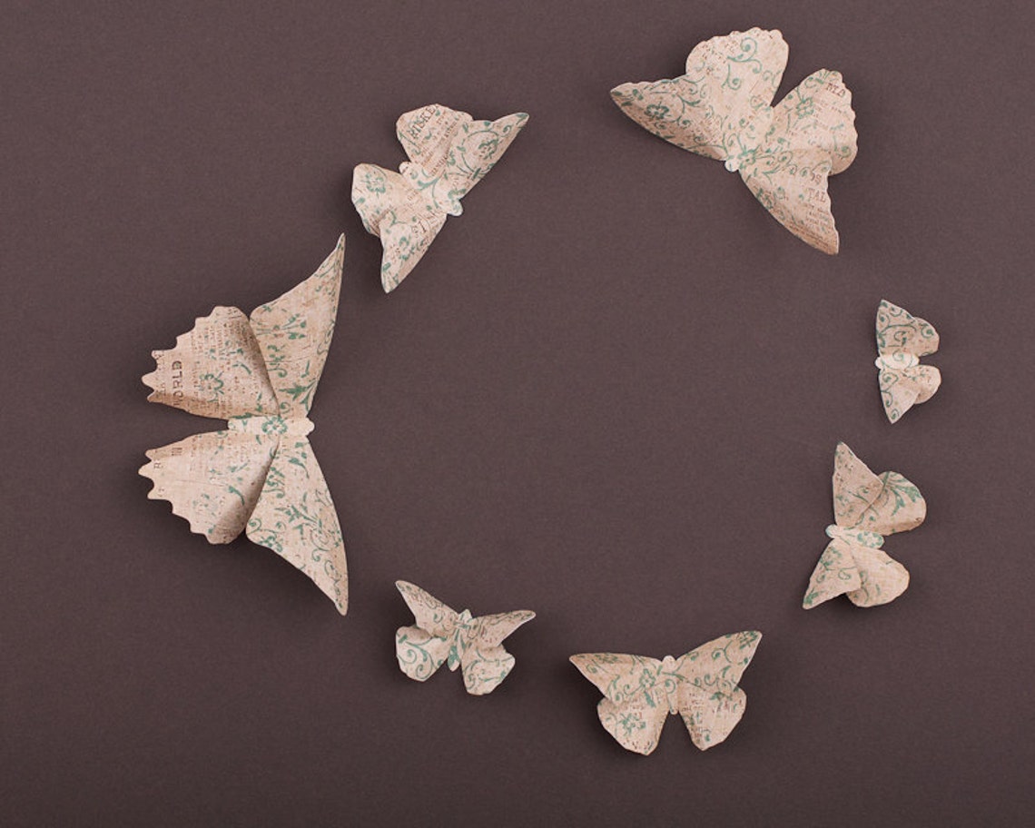 3D Butterfly Wall Art Vintage Newspaper Paper Butterflies for Etsy