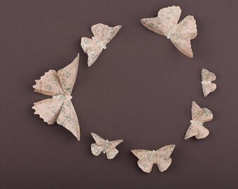 3D Butterfly Wall Art: Vintage Newspaper Paper Butterflies for Wall Decor, Nursery, Children's Room
