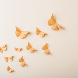 3D Butterflies, Butterfly Wall Decal, 3D Butterfly Art, Gender Neutral Baby Shower Decorations, Gold Metallic Decor