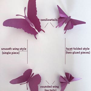 Purple Butterflies for Nursery Decor, Baby Shower, Bedroom Metallic Wall Butterflies Wisteria, Lilac and Orchid image 4