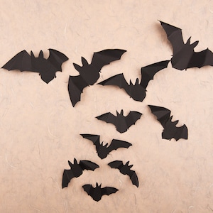 3D Bat Decor, Black Paper Bats Halloween Party Decorations, Bat Wall Decals Gothic Decor