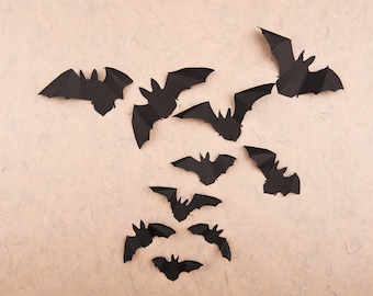 3D Bat Decor, Black Paper Bats Halloween Party Decorations, Bat Wall Decals Gothic Decor