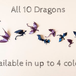 Game of Thrones inspired 3D Dragon Wall Art, Dragon Party Decorations, Game Room Decor, Fantasy Decor, dark blue & purple image 3