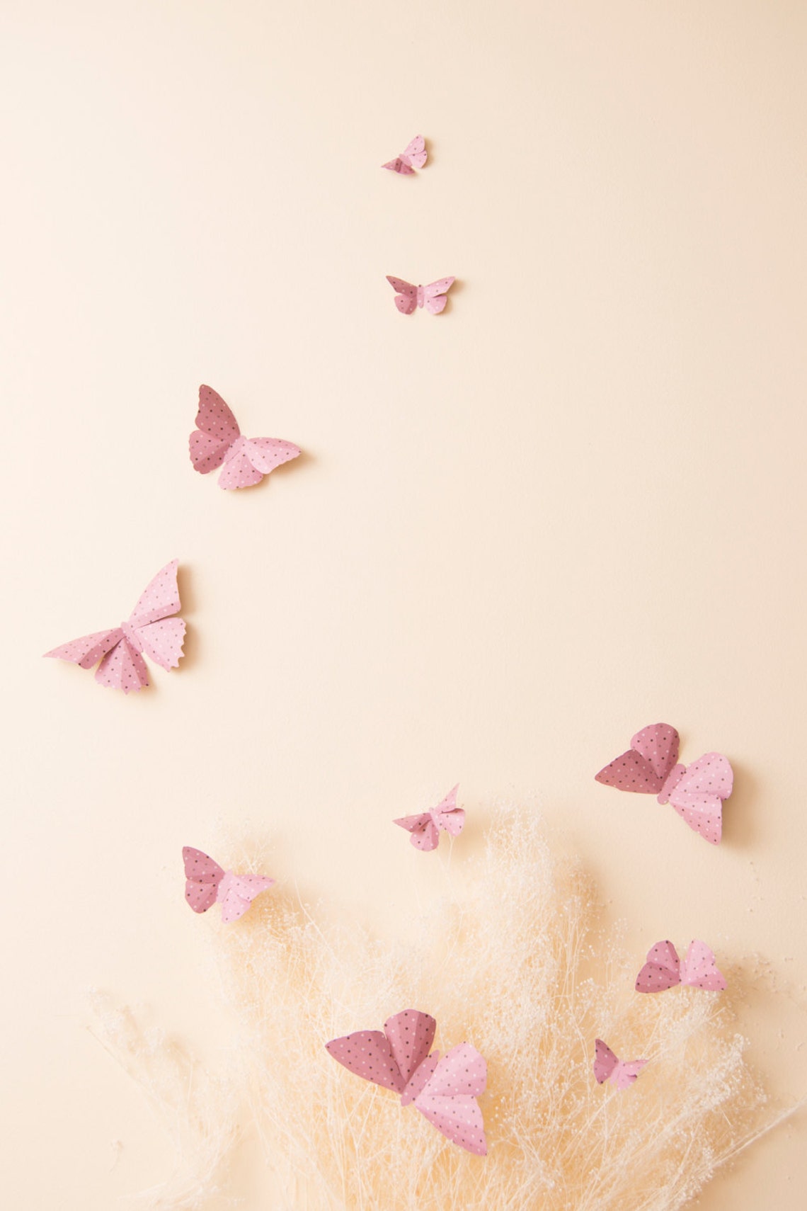 Pink Butterfly Wall Decals Paper Butterflies Nursery Wall Etsy