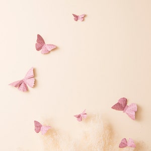Pink Butterfly Wall Decals, Paper Butterflies Nursery Wall Decor