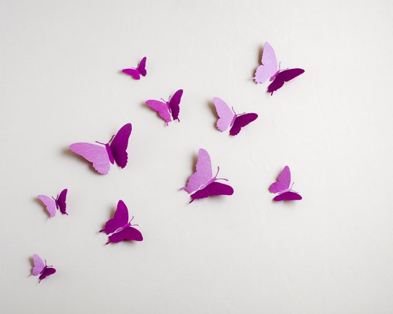 3D Wall Butterflies: 3d Butterfly Wall Art, Paper Butterflies for Woodland  Nursery Decor, Purple Butterflies in Radiant Orchid Metallic -  Norway