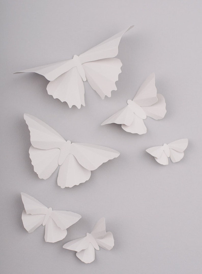 3D Butterfly Wall Art: Platinum Silhouettes for Girls Room, Nursery, and Home Art Decor image 3