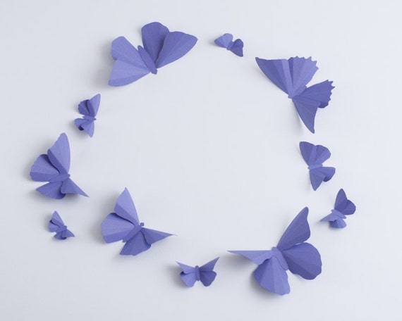 3d Butterfly Wall Art Heliotrope Purple Paper Butterfly Etsy