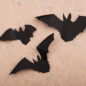 3D Bat Decor, Black Paper Bats Halloween Party Decorations, Bat Wall ...