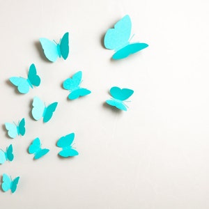 3D Wall Butterflies: 3D Butterfly Wall Art for Nursery, Girl's Room in Robin's Egg Blue image 2