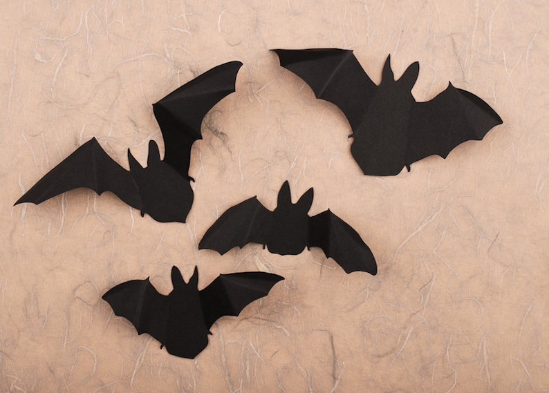 3D Bat Decor Black Paper Bats Halloween Party Decorations Etsy