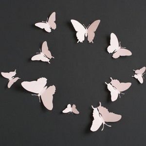 3D Wall Art Light Pink Butterflies for Nursery, Girl's Room image 1