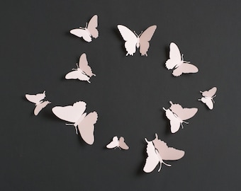 3D Wall Art Light Pink Butterflies for Nursery, Girl's Room