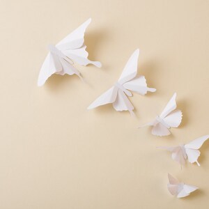 Paper Butterflies: 3D Butterfly Wall Art for Nursery, Baby Room, Home Decor, Wedding, Snow White Wall Butterflies image 3
