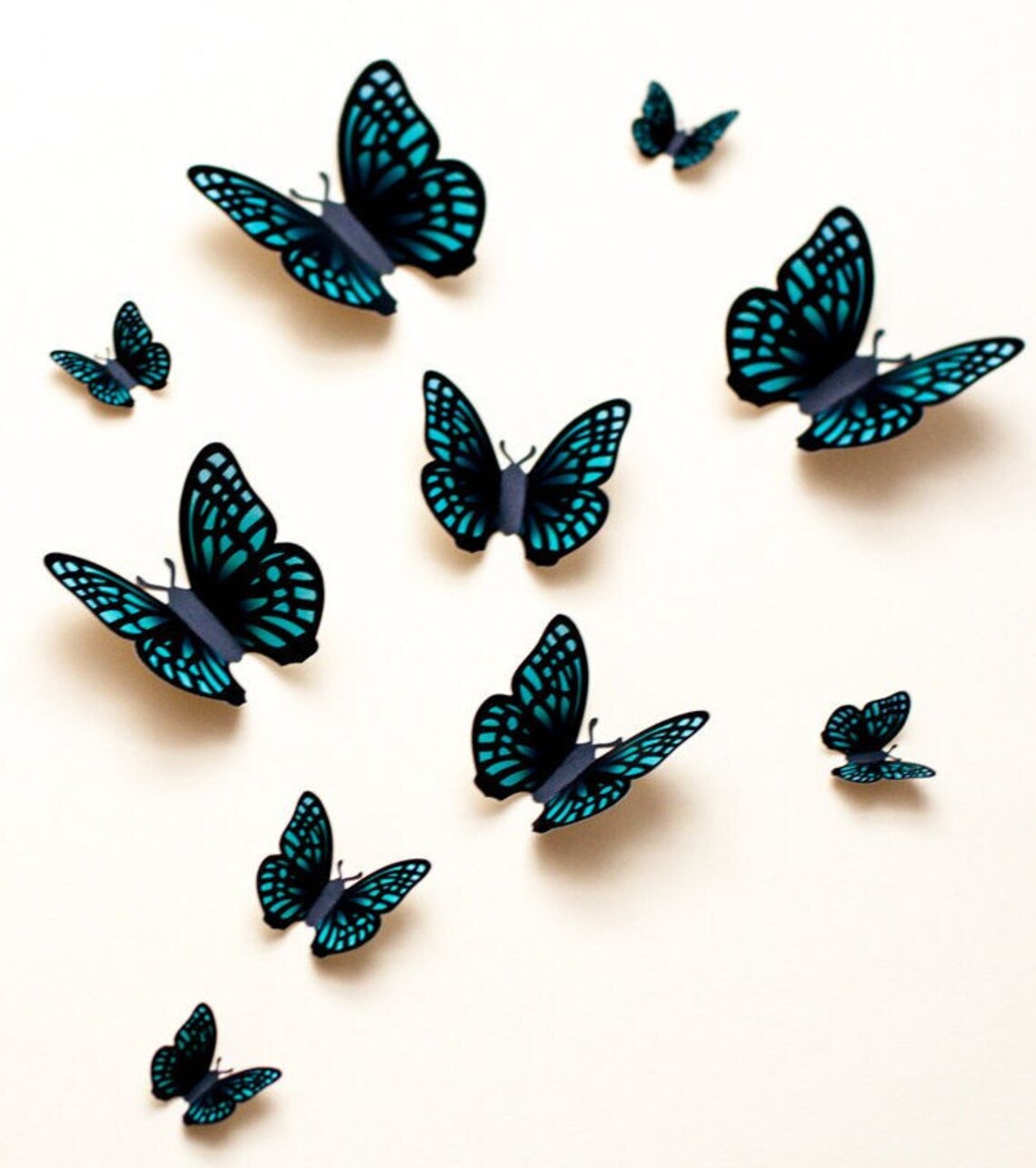 3D Butterfly Wall Art Green 3d Wall Butterflies Paper Etsy