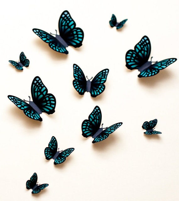 3D Butterfly Wall Art: Green 3d Wall Butterflies, Paper Butterfly Wall  Stickers -  Hong Kong