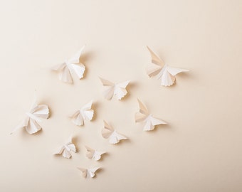 3D Butterfly Wall Art: Pearl Metallic Butterfly Silhouettes for Girls Room, Nursery, and Home Art Decor