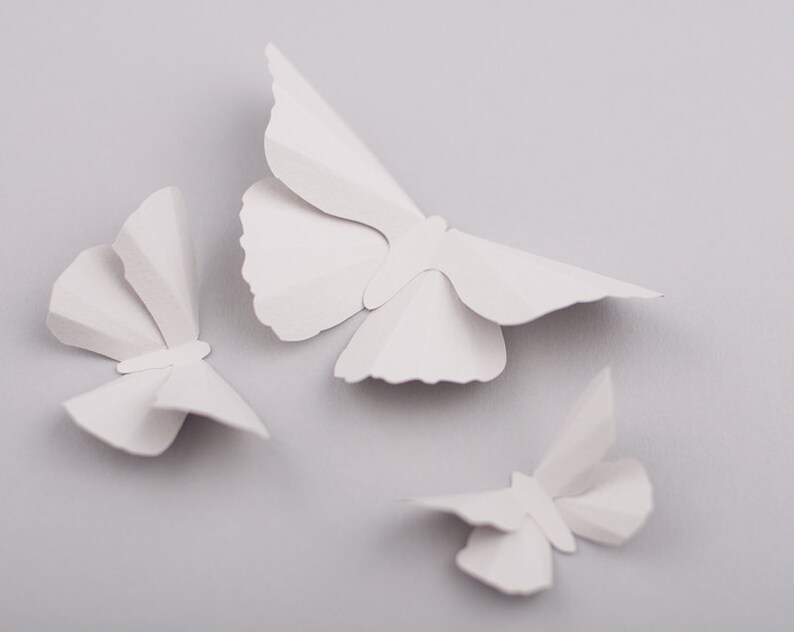 3D Butterfly Wall Art: Platinum Silhouettes for Girls Room, Nursery, and Home Art Decor image 1