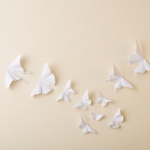 Paper Butterflies: 3D Butterfly Wall Art for Nursery, Baby Room, Home Decor, Wedding, Snow White Wall Butterflies image 1