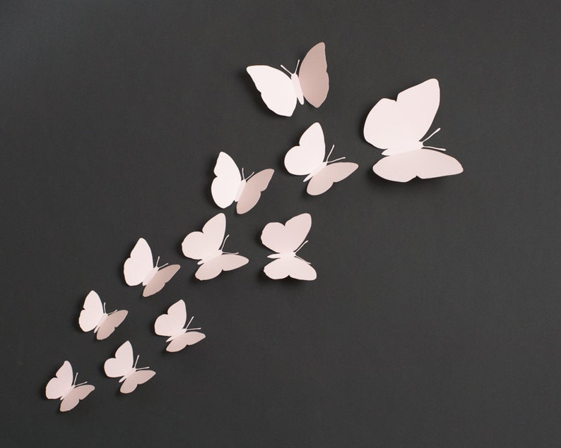 3D Wall Art Light Pink Butterflies for Nursery, Girl's Room image 2