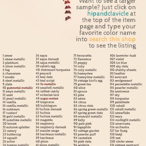 May include: A color chart with 138 different color names and their corresponding numbers. The color names are listed in alphabetical order, starting with snow and ending with steampunk. The chart is designed to help users select the perfect color for their projects.