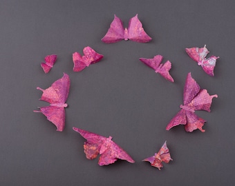 3D Butterfly Wall Art: Orchid Lace Paper Butterflies for Wall Decor, Nursery, Children's Room