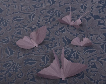 3D Wall Butterflies: Lavender Dusk Butterfly Silhouettes for Home Art Decor, Nursery, Children's Room